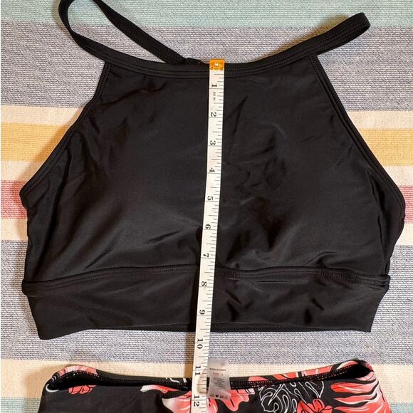 NWOT High-Neck Bikini Set – Floral & Black (Size S) - Picture 6 of 7